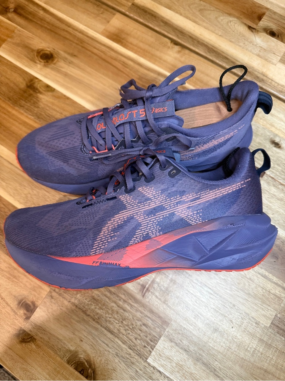 ASICS Novablast 5 Women’s Road-Running Sneakers - Purple with Coral Accents